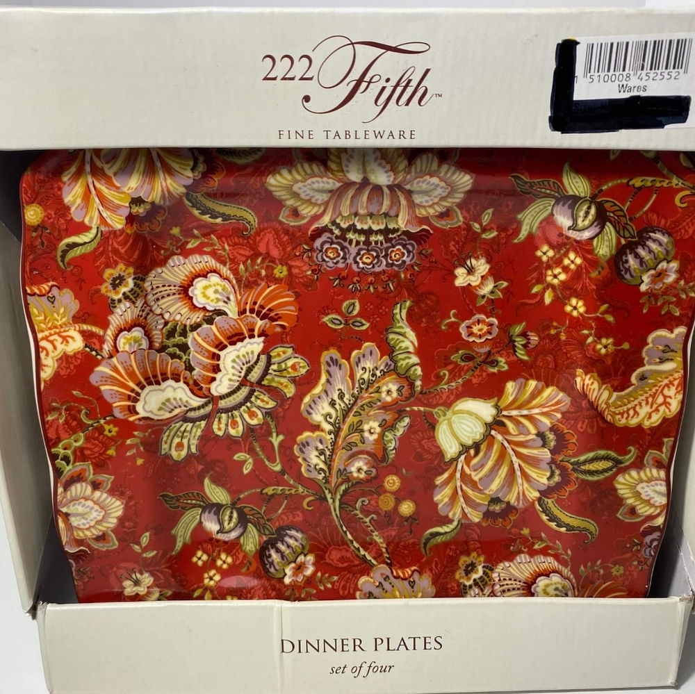 Three New 222 Fith Fine Tableware ×8 Dinner Plates, x4 Soup Bowls